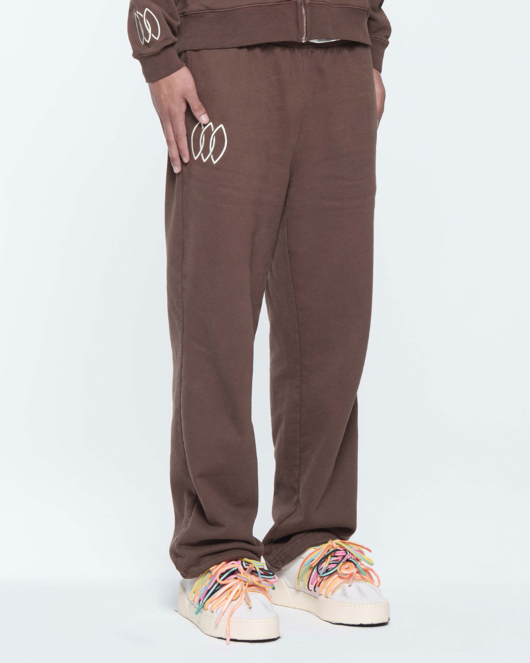 Model is wearing size Medium in Forever Connected Sweatpants Brown by Her Kai & I