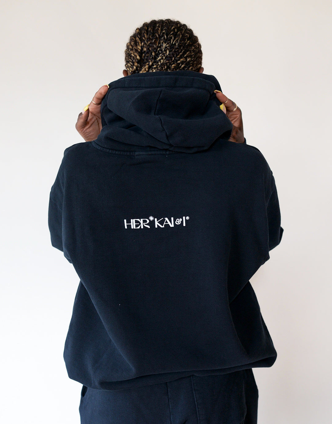 Back View of our Universal Pursuit Hoodie/Hooded Sweatshirt in Black Beauty