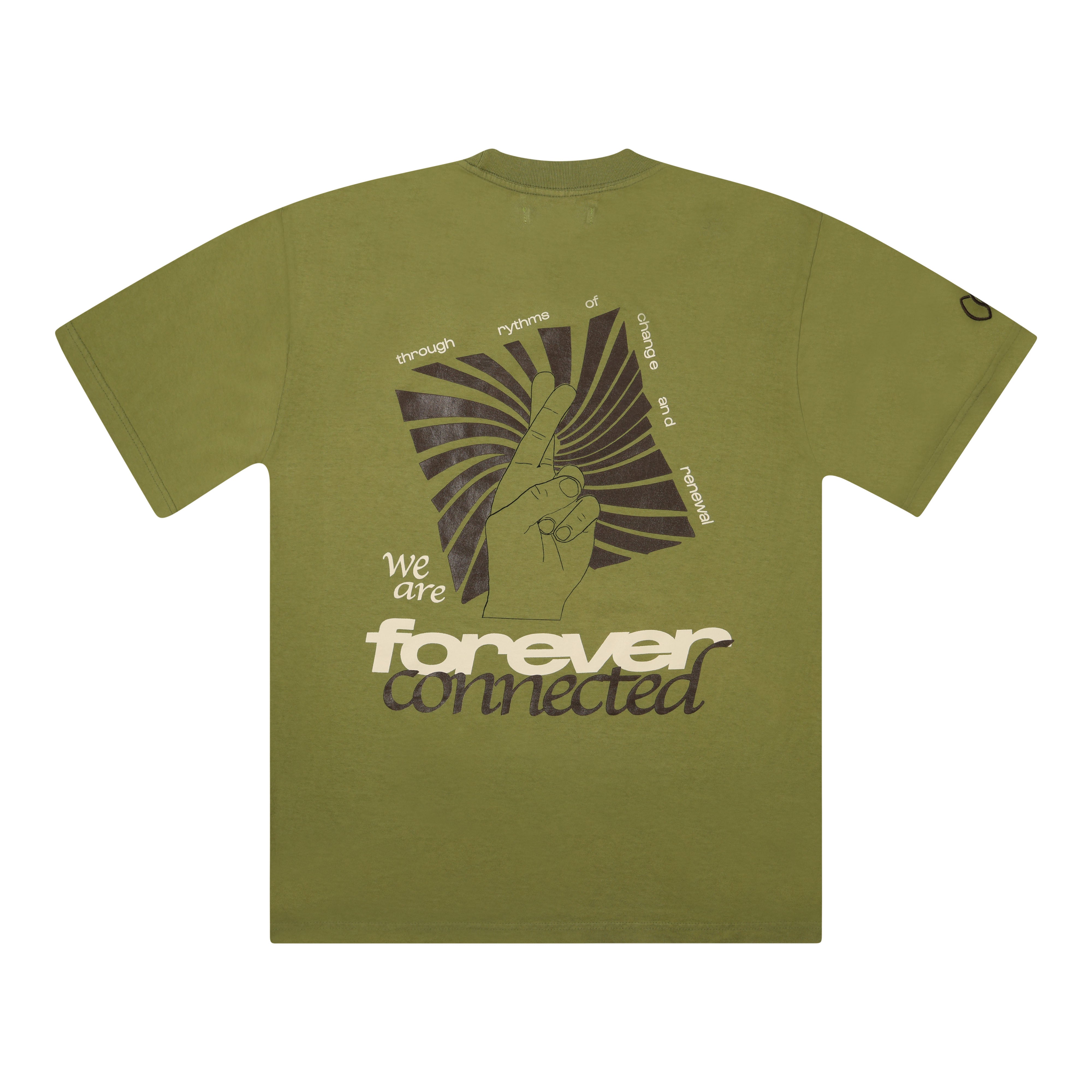 Back View of Forever Connected T-shirt in Sage Green by Her Kai & I