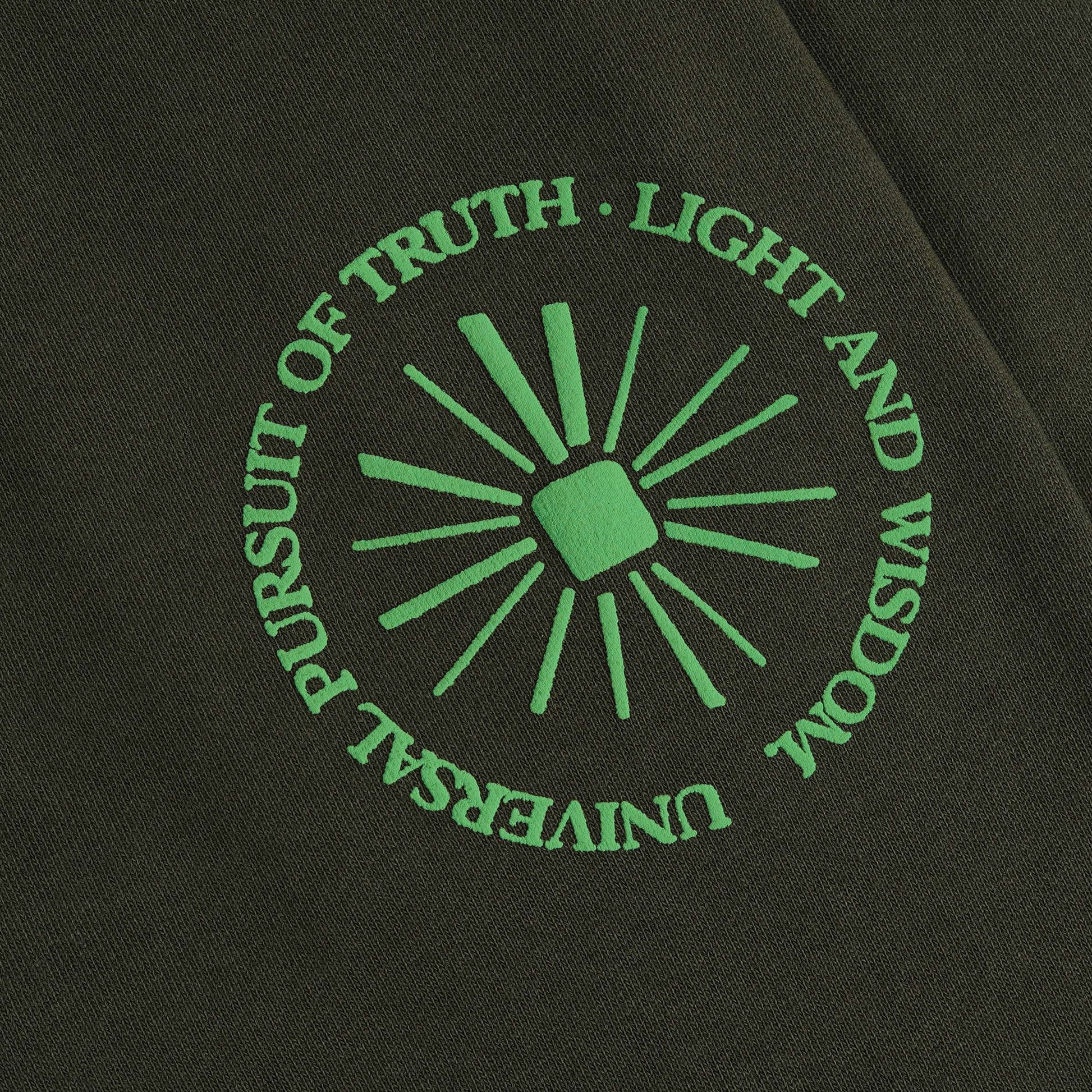 DETAIL VIEW OF UNIVERSAL PURSUIT OF TRUTH, LIGHT, AND WISDOM TEXT GRAPHIC 